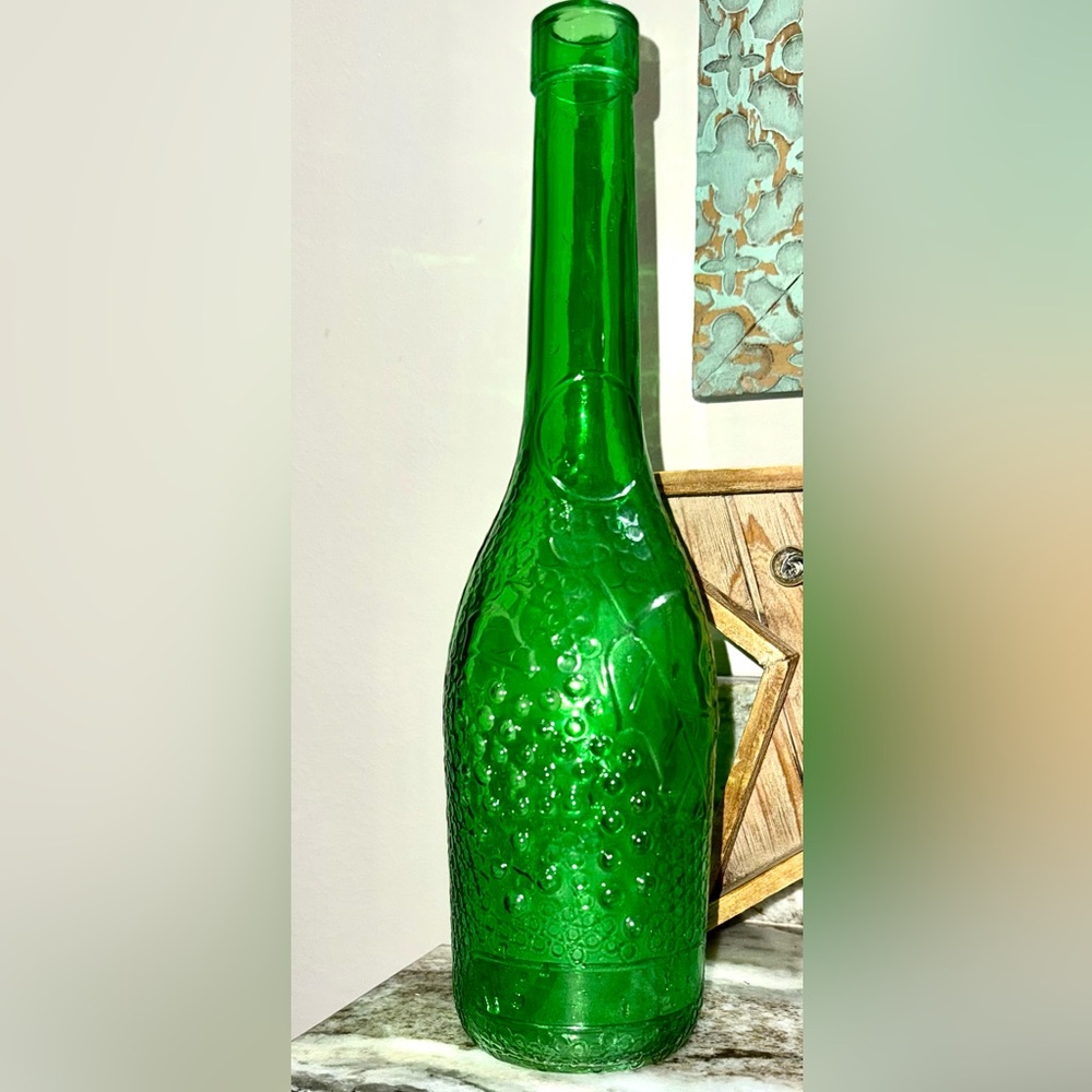 Vintage Morey Mallorca Distillery Green Grapes Glass Bottle